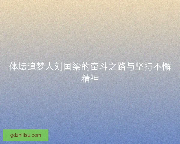 体坛追梦人刘国梁的奋斗之路与坚持不懈精神